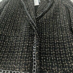 Elegant Black Tweed Women's Jacket